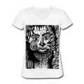 BLACK & WHITE COLLECTION Women's V-Neck T-Shirt - white