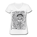 BLACK & WHITE COLLECTION WOMEN'S V-NECK T-SHIRT - white