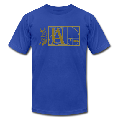 "Atrix Universe Defined" Metallic Gold & Silver Flex Print - royal blue