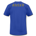 "Atrix Universe Defined" Metallic Gold & Silver Flex Print - royal blue
