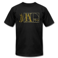 "Atrix Universe Defined" Metallic Gold & Silver Flex Print - black