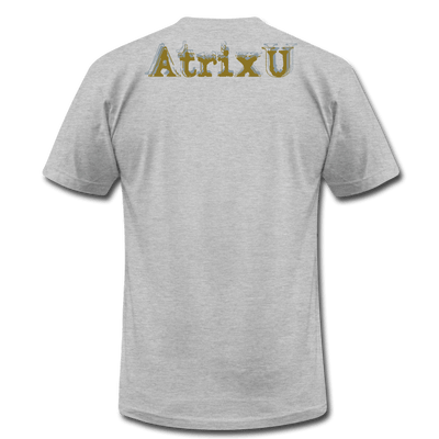 "Atrix Universe Defined" Metallic Gold & Silver Flex Print - heather gray