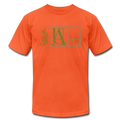 "Atrix Universe Defined" Metallic Gold & Silver Flex Print - orange