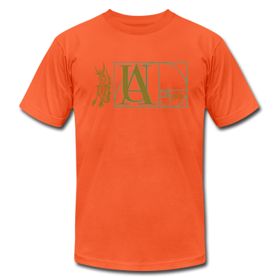 "Atrix Universe Defined" Metallic Gold & Silver Flex Print - orange
