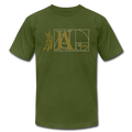 "Atrix Universe Defined" Metallic Gold & Silver Flex Print - olive