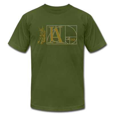 "Atrix Universe Defined" Metallic Gold & Silver Flex Print - olive