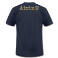 "Atrix Universe Defined" Metallic Gold & Silver Flex Print - navy