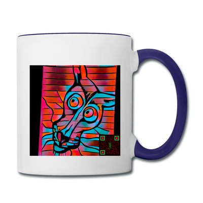 AtrixU High Cat Coffee Mug - white/cobalt blue