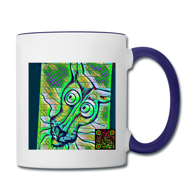 AtrixU High Cat Coffee Mug - white/cobalt blue