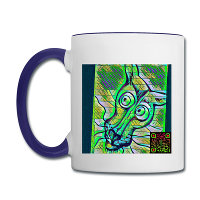 AtrixU High Cat Coffee Mug - white/cobalt blue