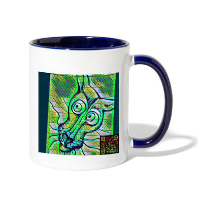 AtrixU High Cat Coffee Mug - white/cobalt blue