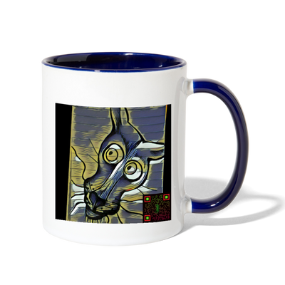 AtrixU High Cat Coffee Mug - white/cobalt blue