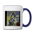 AtrixU High Cat Coffee Mug - white/cobalt blue