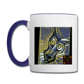 AtrixU High Cat Coffee Mug - white/cobalt blue