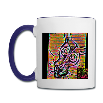AtrixU High Cat Coffee Mug - white/cobalt blue