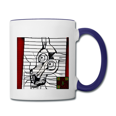 AtrixU High Cat Coffee Mug - white/cobalt blue