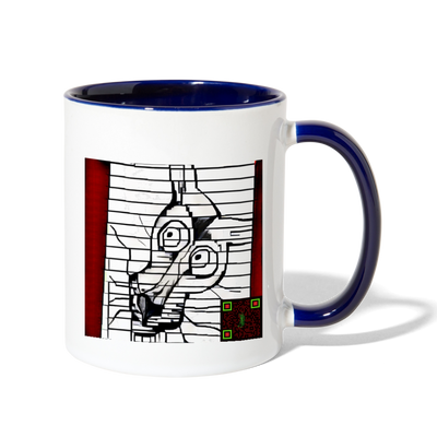 AtrixU High Cat Coffee Mug - white/cobalt blue