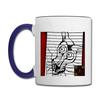 AtrixU High Cat Coffee Mug - white/cobalt blue