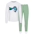 LYD COLLECTION "ZAFIRA" Unisex Pajama Set - white/green stripe